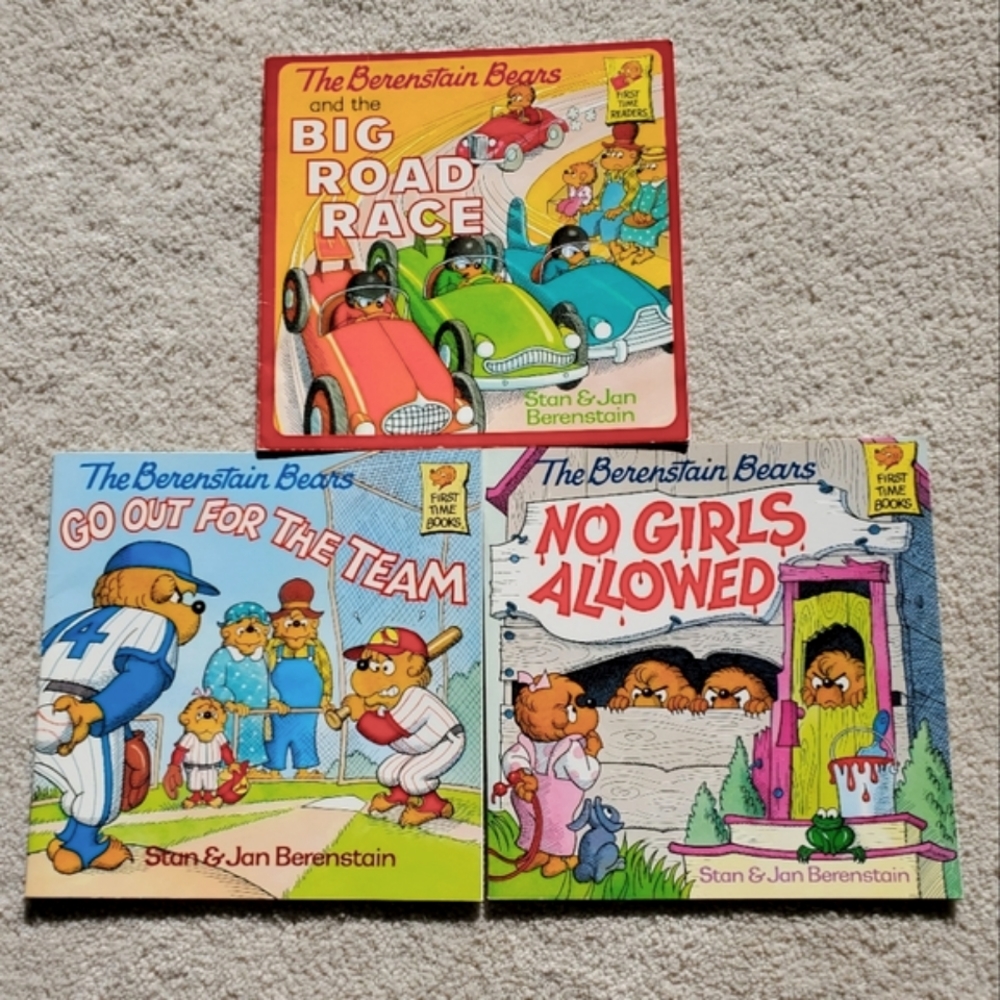 3 Vintage The Berenstain Bears First Time Books No Girls Allowed Big Road Race
